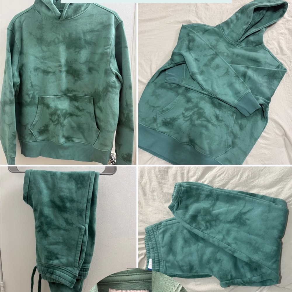 Aqua/Mint Tie-Dye Hoodie and Joggers Set